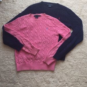 Ralph Lauren cotton cable knit sweater, lot of 2