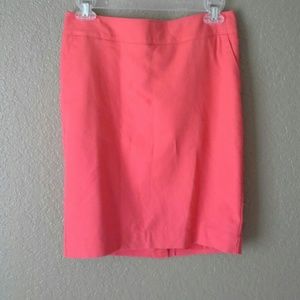Coral colored pencil skirt!