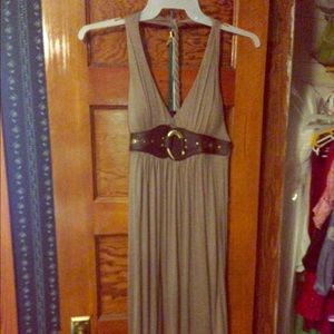 Grey jersey dress with embellishment
