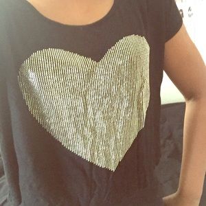 Forever 21 Sequin Heart Top