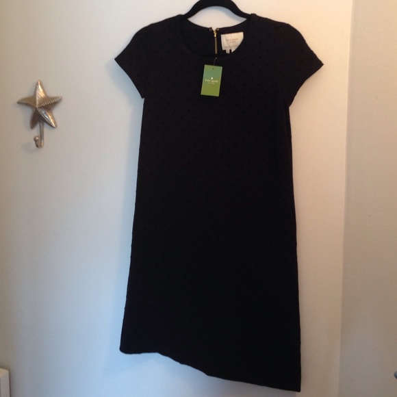 Kate Spade Black on black polkadot shift dress