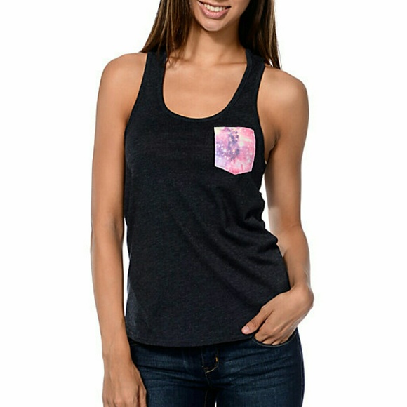 Glamour Kills Space Pocket Black Tank Top