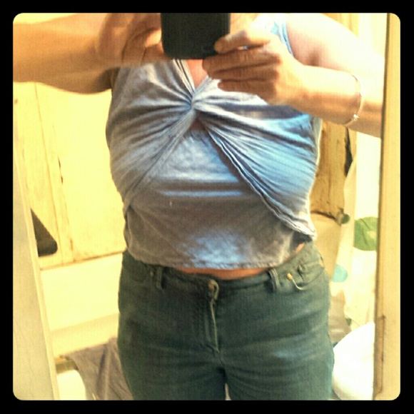 Vintage Shop Therapy wrap style crop top. - Picture 1 of 4