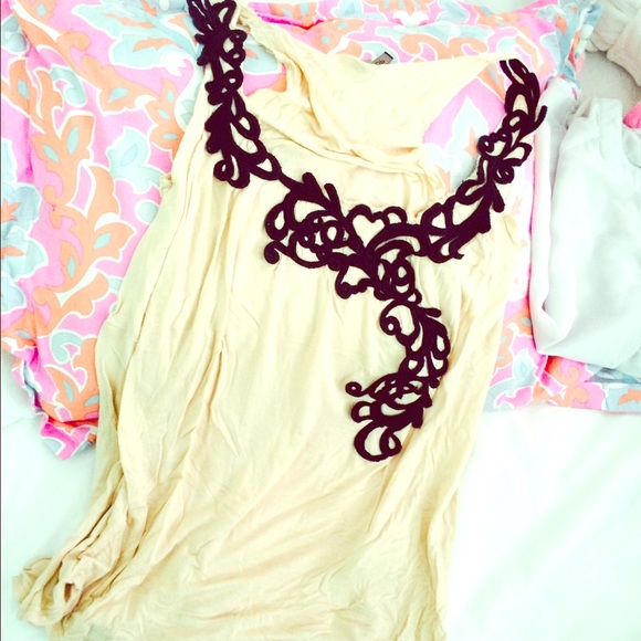 Nude/black Lacey Tank
