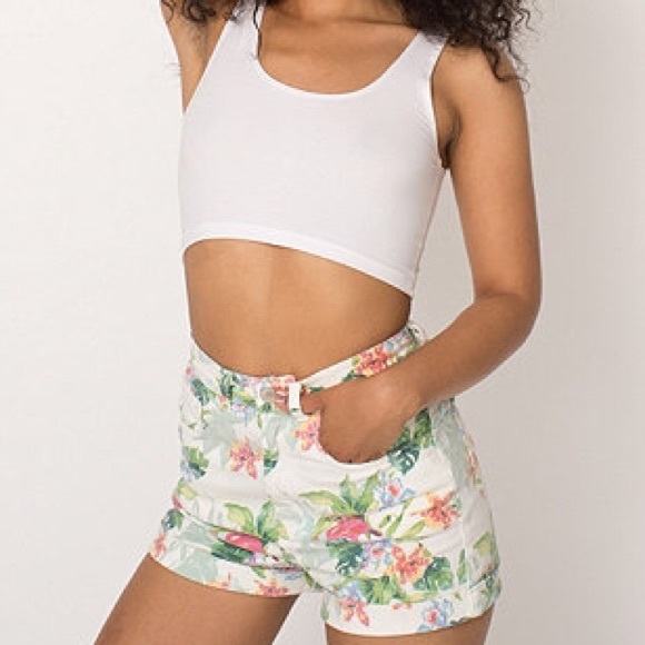 American Apparel Flamingo Print Shorts