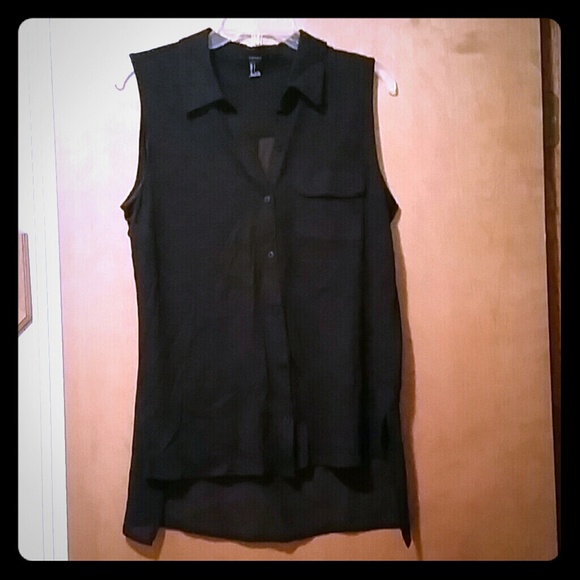 Black button-down top