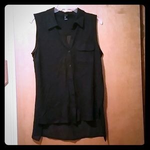 Black button-down top