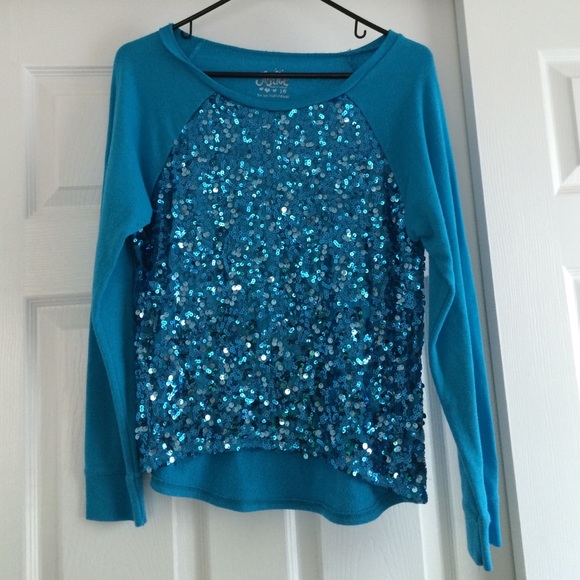 Blue long, sleeved shirt