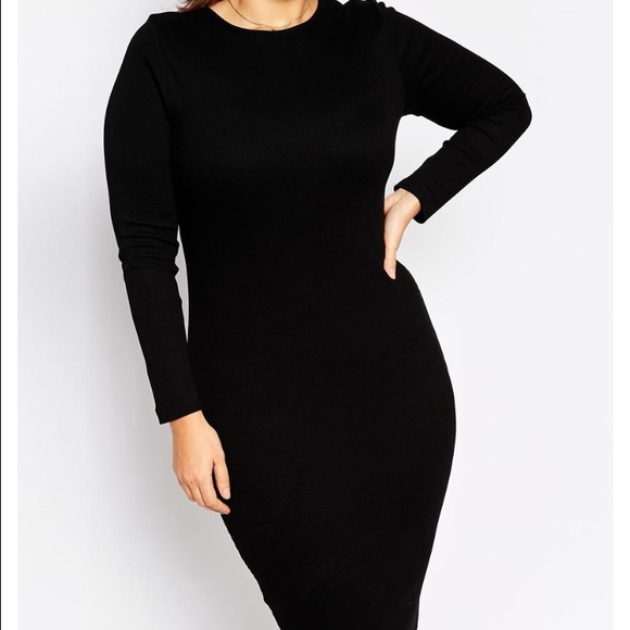 Black Midi long sleeve dress