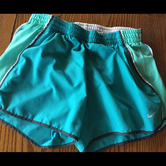 Blue and teal Nike running shorts