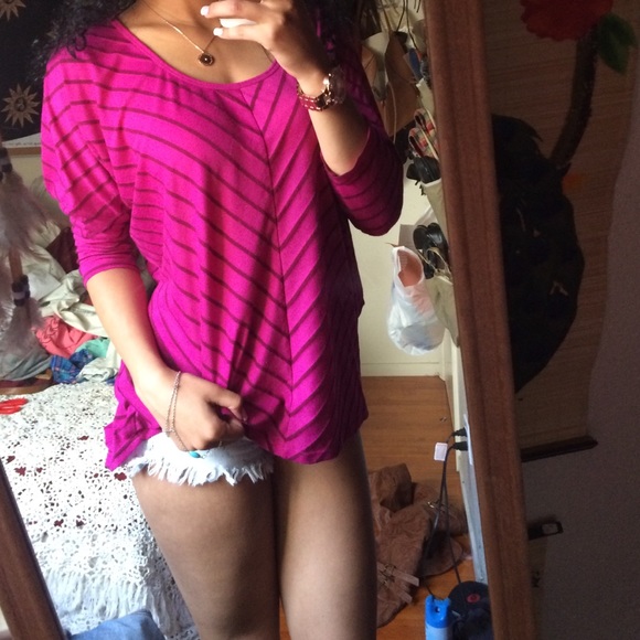 🚫🚫aold🚫🚫Striped magenta top - Picture 2 of 3