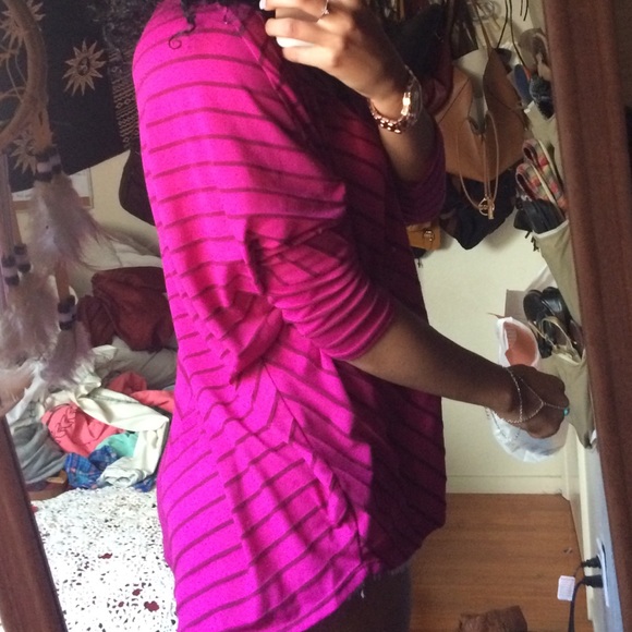 🚫🚫aold🚫🚫Striped magenta top - Picture 3 of 3