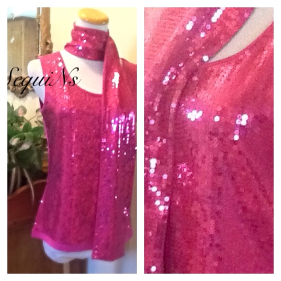 JOAN RIVERS ✨HOST🍸PICK✨ SEQUIN SHELL/ SCARF💞 - Picture 2 of 4