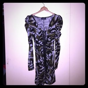Long- sleeved Animal print Jersey dress