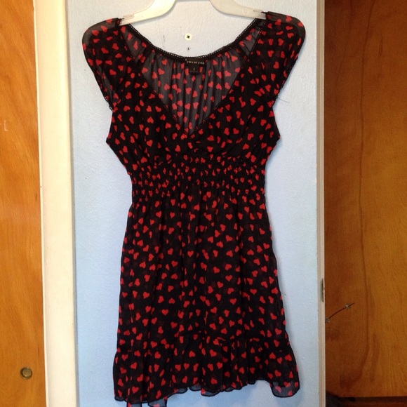 Sheer Black and red Heart top