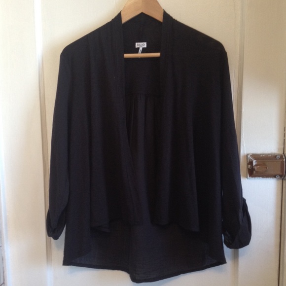 Splendid Black cotton jersey cardigan size s