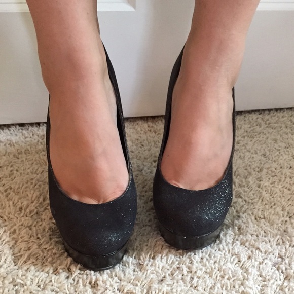 Black sparkly platform heels - Picture 4 of 4