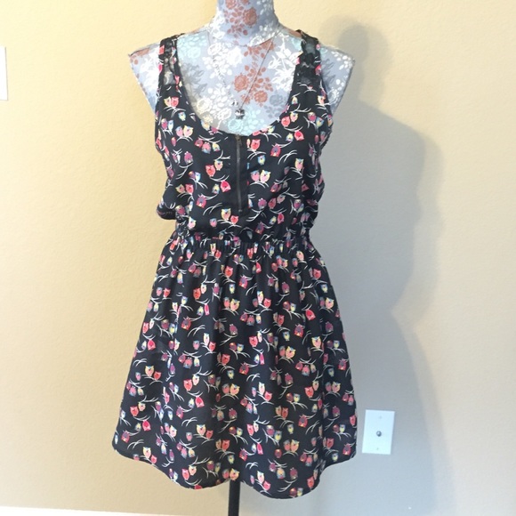 Owl Summer Dress, lace racer back. Hot Topic. Sz M