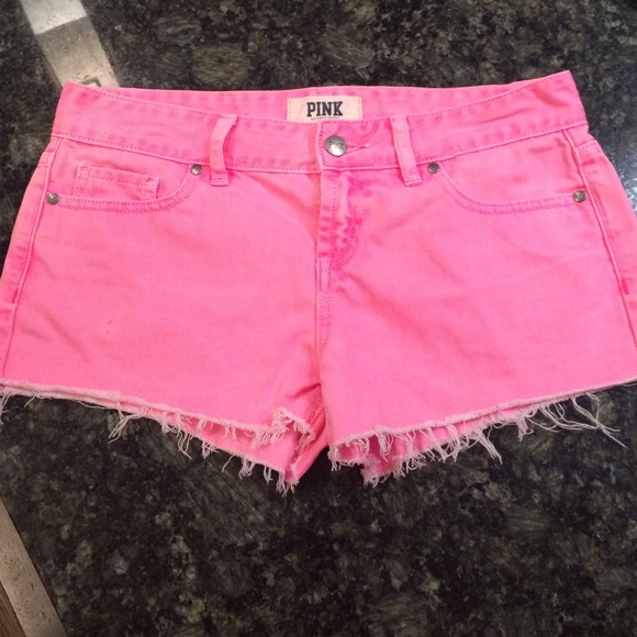 pink cut off shorts