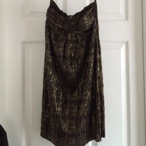 gold and black, short dress