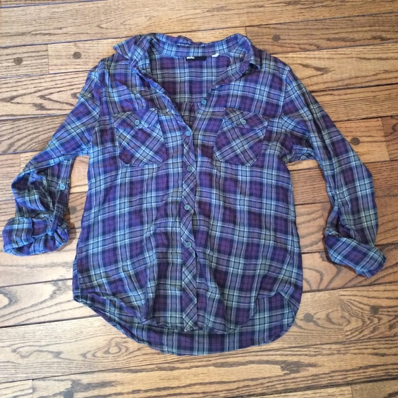 BDG purple and green flannel