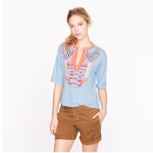 Short Sleeve Beaded Knit J Crew