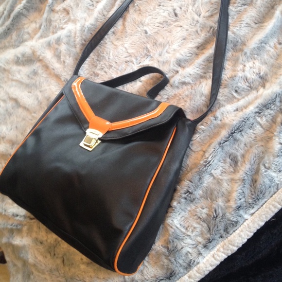 Black and orange purse