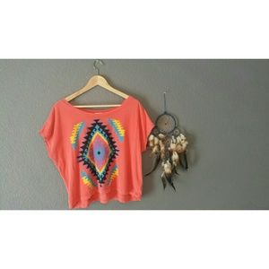 ✌20% OFF✌Urban Outfitters Oversized Aztec Crop Tee