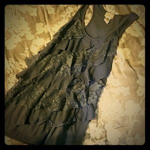 Navy blue cute ruffle racerback