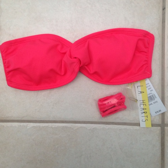 Hot Pink Bandeau Swim Top
