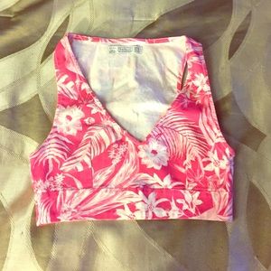 Zara Denim tropical print crop top