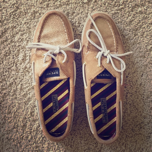 Sorry Top-Sider gold sparkle shoes! Woman's 9 1/2