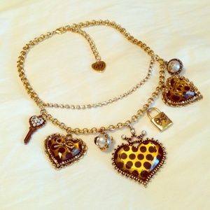 Betsey Johnson Polkadot Heart Necklace