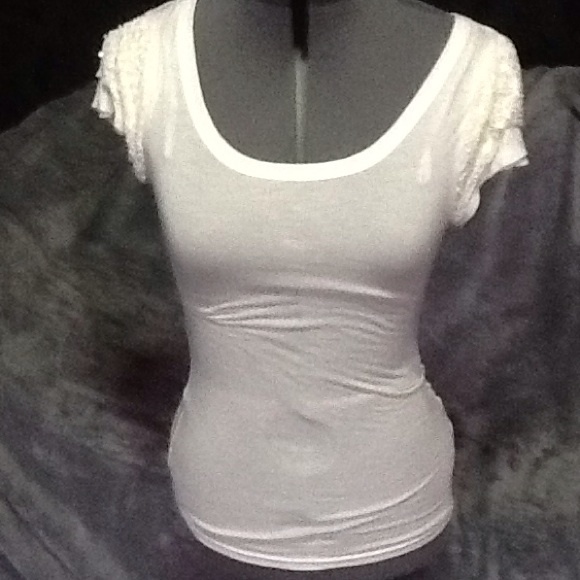 Miss Me bead, sequin and lace sleeve top