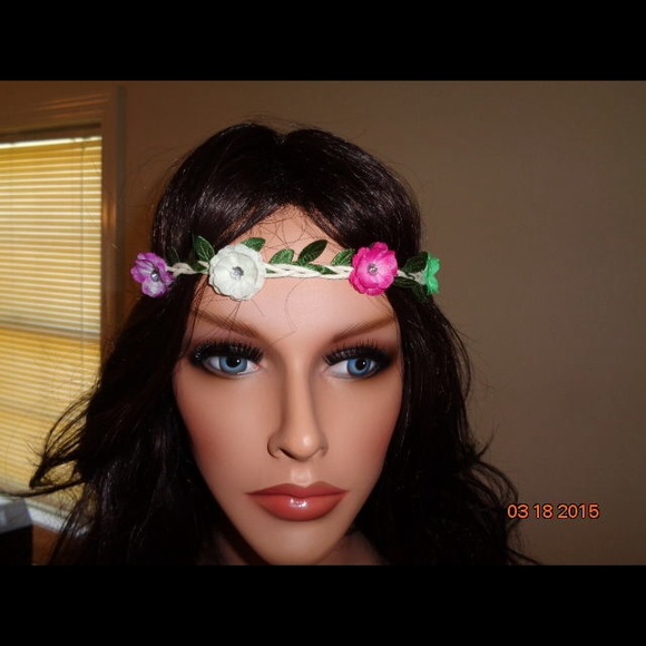 Multi Color New Rhinestone Floral Flower Headband - Picture 2 of 2