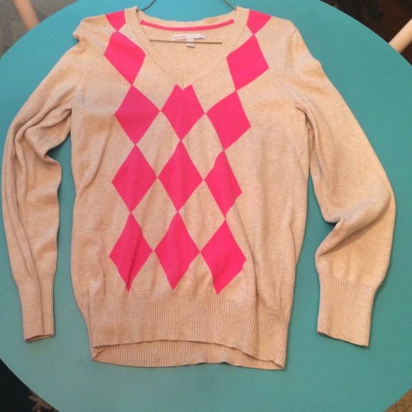 L sweater pink and tan