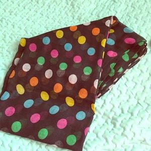 Sheer Black Polka Dot Scarf