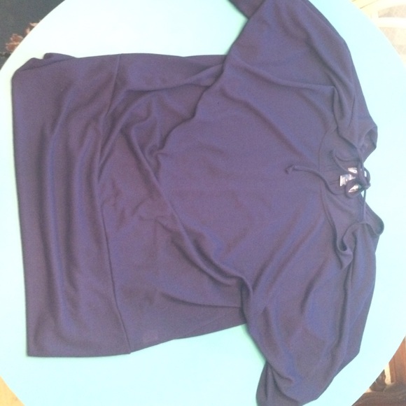 navy blue top with front tie