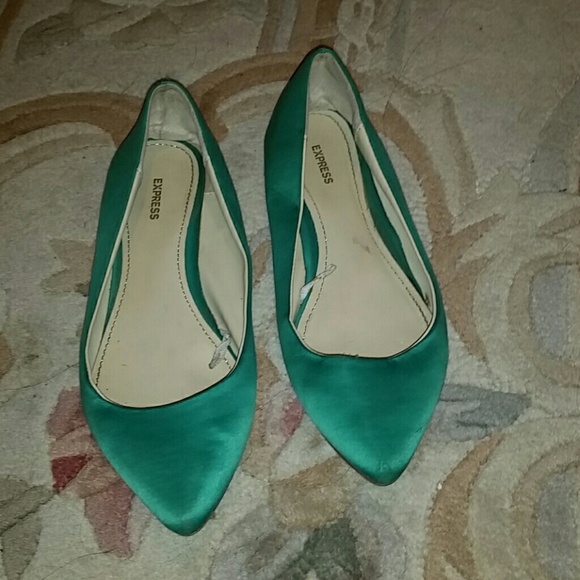 Express aqua green flats