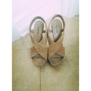 Nude color platform high heels