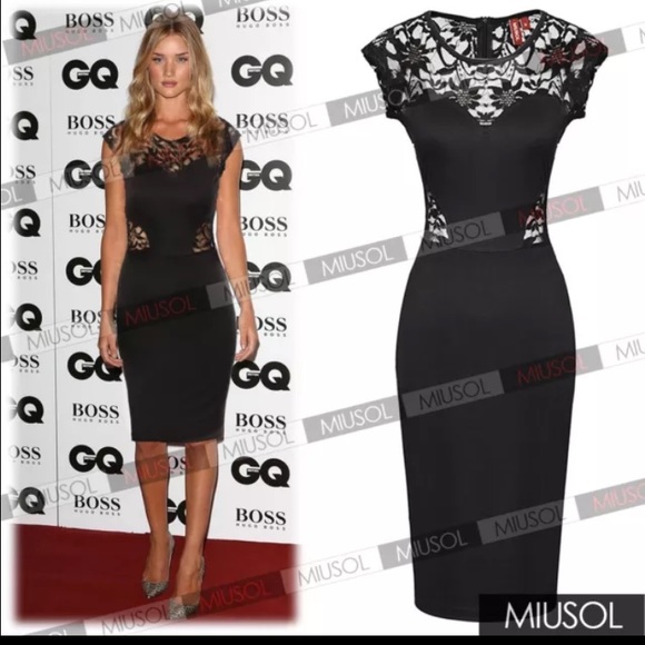 Black lace bodycon Dress XXL