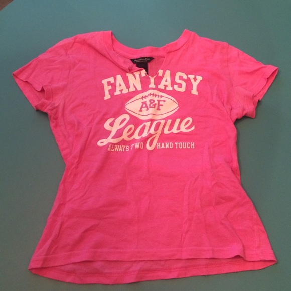 M abercrombie and fitch pink football shirt