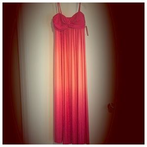 Bisou Bisou pink and orange ombré Maxi dress SZ 4