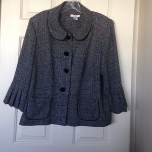 Black and white business suit