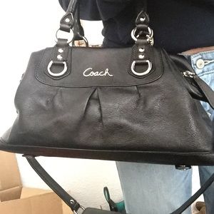 Black Leather Coach Bag