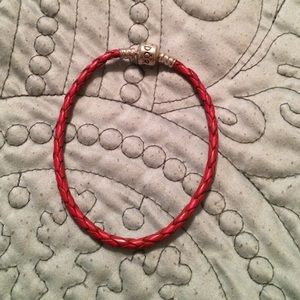 red pandora leather bracelet!