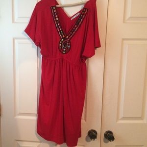 red beaded dress size xl