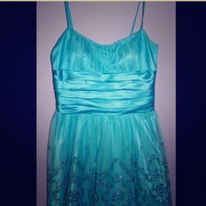 Blue formal jump apparel dress