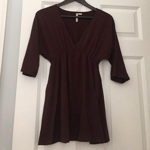 Brown tunic with dolman sleeves