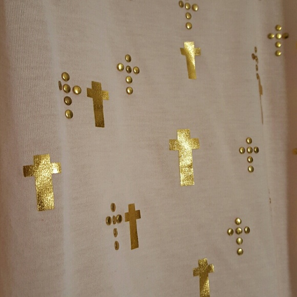 🚫SOLD IN BUNDLE🚫Blush Tank w/Gold Crosses - Picture 3 of 3